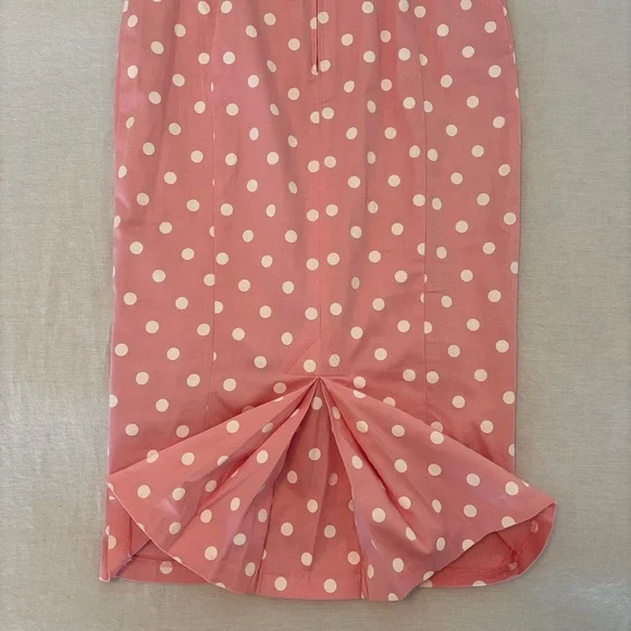 Pinup Girl Deadly Dames Wiggle Dress Pink White Polka Dot Retro Rockabilly Belt - Picture 11 of 16